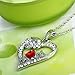 Linsh Rose Crystal Love Red Heart Mom Pendant Necklace Fashion Jewelry for Women Color Silver