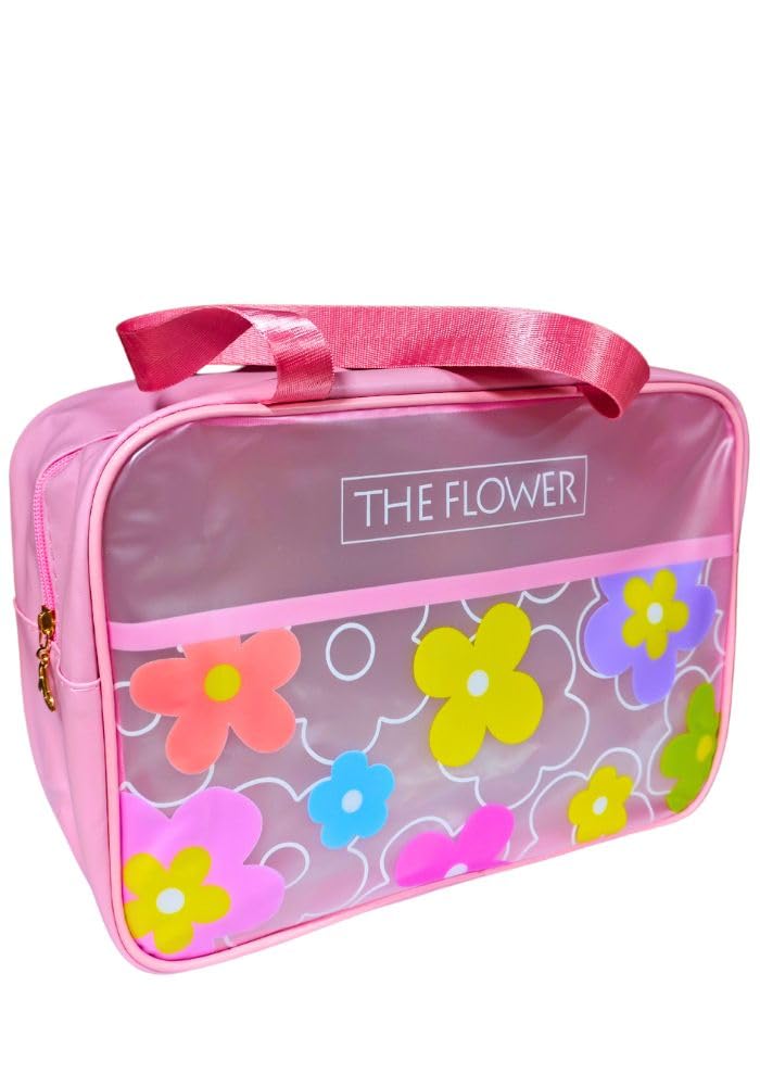 Flower Print -Design Big size Shopping Bag | Swimming Bag | Travel Bag for Girls | Big Hand Bag for Women (Pink) (B0CX5FP7L6) Amazon Price History, Amazon Price Tracker