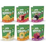 Yunice Freeze-Dried Fruit, 100% Natural, Gluten Free, No Added Sugar, healthy snacks for adults, BANANA, MANGO, PINEAPPLE, MANGOSTEEN, APPLE & DRAGON FRUIT, Variety Pack 0.53 Ounce (Pack of 12)