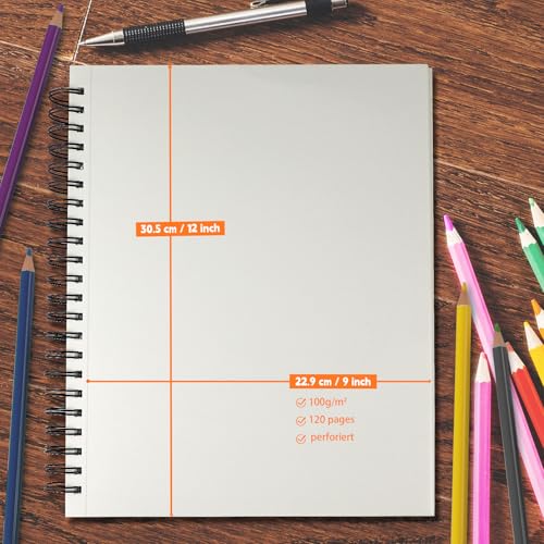 Cuaderno de bocetos con papel sin ácidos de doble cara para conservar tus dibujos 4