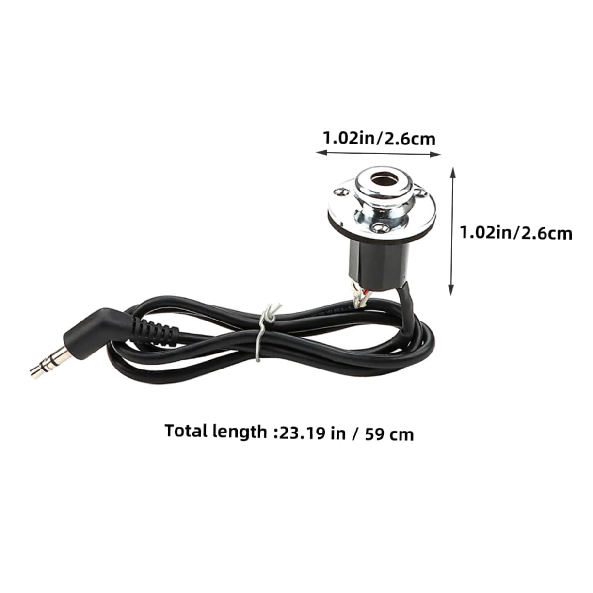 GOOHOCHY Guitar Pickup End Pin Jack 1/4 Female End Pin Socket to 3.5mm Male Plug Cable Cable Guitar Supplies