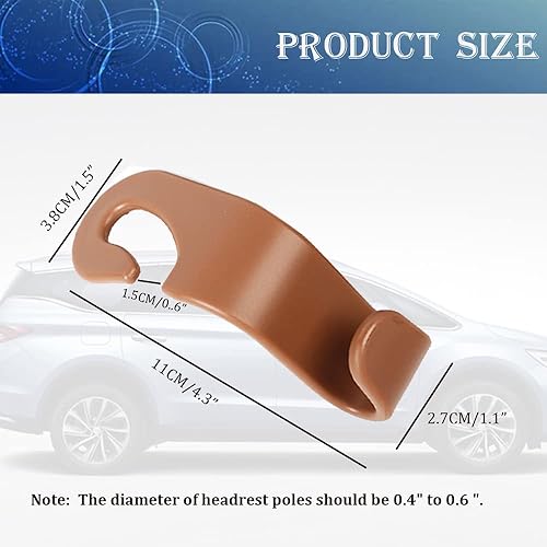 Miniatura 2 de Gancho universal para reposacabezas de automóvil para bolsos y bolsas, 4 unidades, gancho universal para reposacabezas de vehículo, organizador de