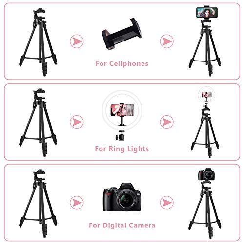 12\" Selfie Ring Light with 53\" Extendable Linkcool Mini Cell Phone Tripod with Portable Pouch, Bluetooth Remote Shutter and Phone Mount for iPhone/Android Phone/Gopros/DSLR Cameras