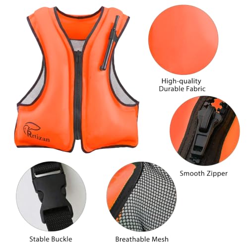 Image of Rrtizan Inflatable Snorkel Vest for Adult, Suitable for Adult 90-220lbs