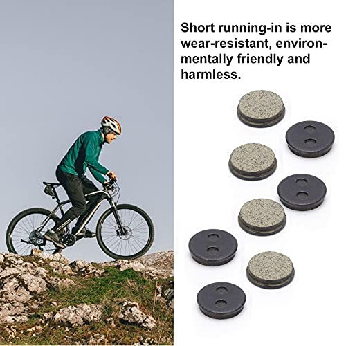 Spyminnpoo 4 Pair Bicycle Disc Brake Pads, Semi-Metallic Round Mountain Electric Bike Resin Oil Disc Brake Pad Replacement Kit #TOP2