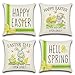 Wielkanocne poszewki na poduszki 18 x 18 zestaw 4 dekoracji wielkanocnych do domu Hello Spring Happy Easter królik zwierzęta poduszki wielkanocne dekoracyjne poduszki dekoracyjne wiosna Wielkanoc dom wiejski dekoracja