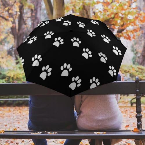 Parapluie pliable motif pattes de chien imperméable et résistant - 5