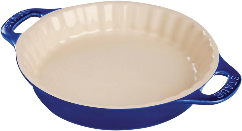 Ceramic Bakeware-Pie-Pans Dish, 9-inch, Dark Blue