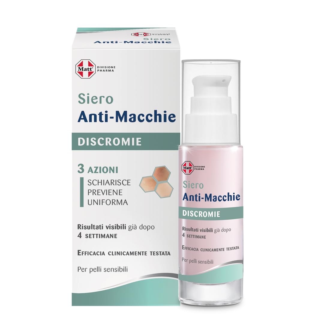 Matt, Siero Anti-Macchie, Ideale Per Inibire La Produzione Di Melanina, Prevenire La Comparsa Di Discromie E Ridurre Le Macchie Cutanee, Rende L'incarnato Più Radioso E Uniforme, 30 Ml - 4