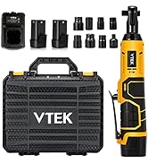 VTEK 3/8" Cordless Ratchet Wrench 16.8V Power Ratchet Wrench,40 Ft-lbs 400 RPM Electric Battery R...