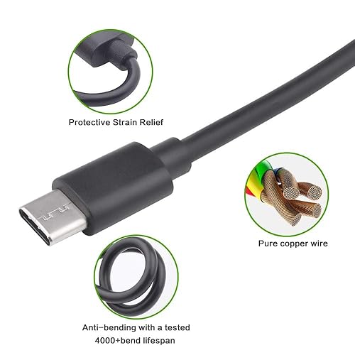 Miniatura 3 de Sqrmekoko Cable de carga USB tipo C compatible con Redragon K530 K585 K583 K596 K630, Logitech MX Keys Anywhere 3, Keychron K2 K4 K6 K8 C1 C2 y más