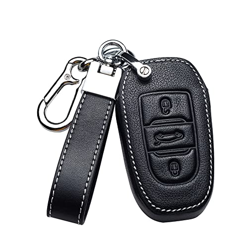 Porte-clés voiture Peugeot 308 5008 Citroën C3 housse cuir noir