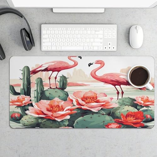 Cactus Flamingo Rose Flowers Pad Mouse Grande Antideslizante miniatura 5