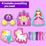 KRAFUN Débutant Licorne 5 pcs Cartes de lacing pour les enfants Âge 3+ | 5 princesse & Licorne cartes de laçage. Construit des compétences motrices fines. Instructions pour l'école maternelle & jeu de tout-petits