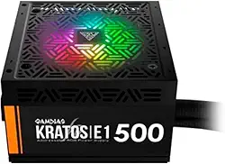 GAMDIAS Fonte de Alimentação ATX 500W Kratos E1-500W-RGB, Preto