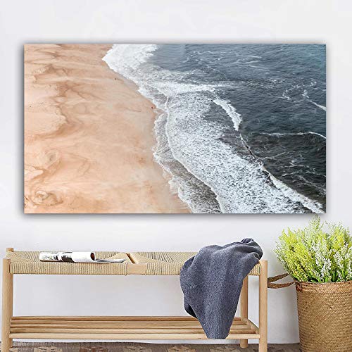 Peinture plage mer texture de toile haut de gamme 40x80cm art mural moderne - 2