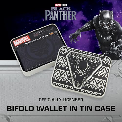 Concept One Marvel Black Panther Wallet, Slim Bifold Wallet with Decorative Tin Case for Men and Women, Multicolor2