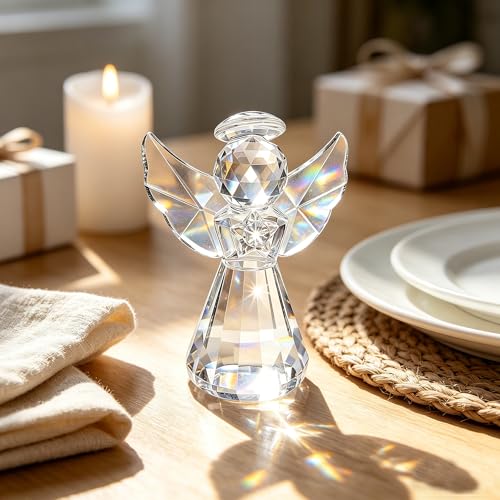 Figura de Ángel de Cristal TANDEMIA artesanal decorativa miniatura 3