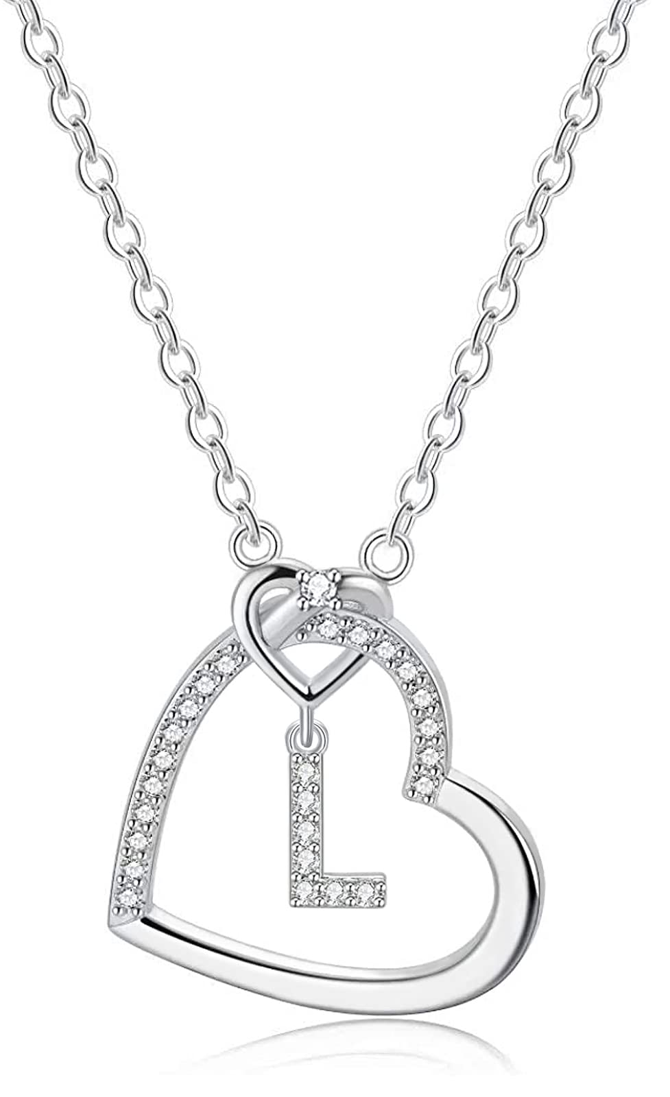 LIHELEI Collana Donna Argento, S925 Argento 26 Lettera Maiuscola Con Zirconi Collana Moglie Mamma Fidanzata Compleanno San Valentino Natale Anniversario Festa Della Mamma Gioielli Donna Regalo