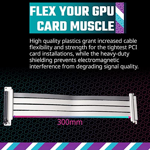 Riser PCIe 4.0 Cooler Master blanc 300mm blindé EMI pour GPU vertical MCA-U000C - 7