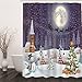 Produktbild BOVZOX duschvorhang 180x200 Weihnachten & Schnee Wasserdichter, Duschvorhang Badewanne, Waschbar Stoff Polyester Duschvorhänge mit 12 Duschvorhangringen, Beschwerter Saum