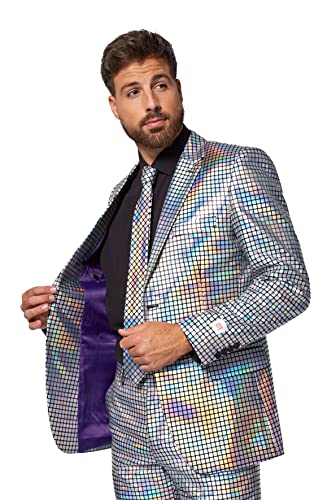 Opposuits Costume da uomo in argento metallizzato