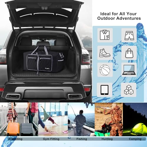 Image of Woogwin Travel Duffel Bag Large Foldable Waterproof Overnight Bag for Beach Swim Bags Pool Sports Gym