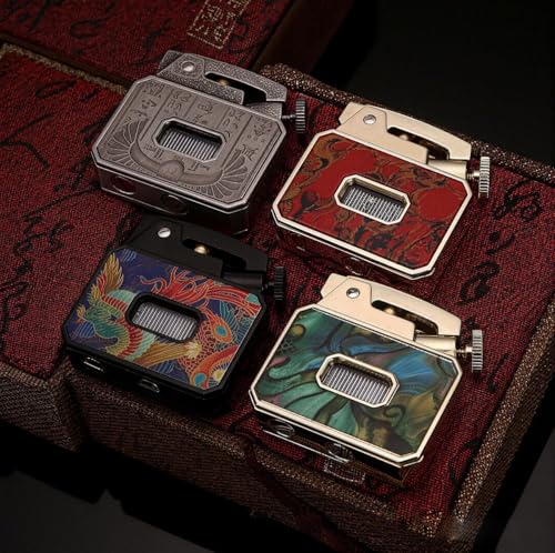 Encendedor Vintage Metal con Diseño Egipcio Acient Silver miniatura 6