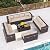 RTDTD Outdoor Patio Furniture Set, 14 Pieces Outdoor Furniture All Weather Patio Sectional Sofa PE Wicker Modular Conversation Sets with Coffee Table,12 Chairs & Seat Clips(Sand)