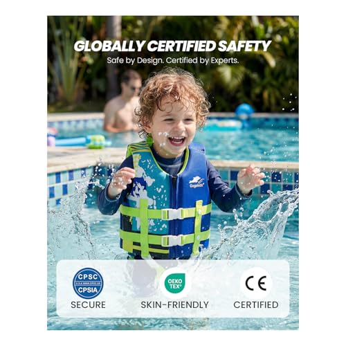 Gogokids Toddler Swim Vest, Premium Swim Vest for Kid Swimming Jacket for 30-40-50-60-70-80 Lbs Girls and Boys, Toddler Floaties Swimming Aid with Dual Safety Strap for 2-9 Years in Pool/Puddle/Beach by Gogokids - Image 2