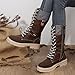 Autumn and Winter New Boots Fashion Style Lace Up Middle Sleeve Wool Mouth Thick Heel Women's Boots Boot Spats Men (Brown, 8)