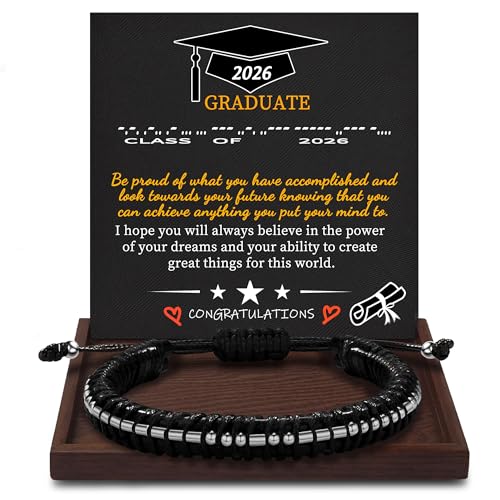 Image of Btysun Fathers Day Gift, Gifts for Men Morse Code Bracelets for Men 2026 Graduation Gifts Mens Bracelet for Him Boyfriend Husband Leather Bracelet Motivational Birthday Jewelry Stocking Stuffers