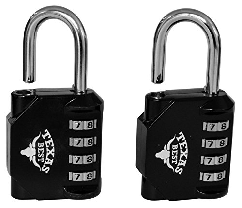 Texas Best 4 Digit Combination Padlock (Over 10,000 Different Combinations) for Gym