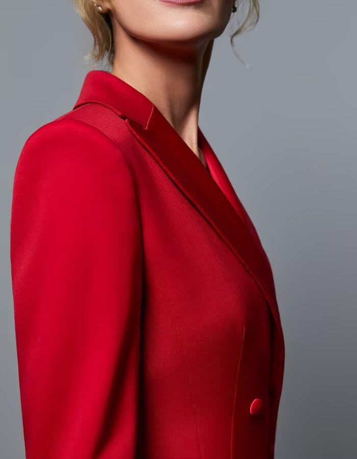 Blazer Dress for Women Double Breasted Peak Lapel Bodycon Women's Casual Long Sleeve Solid Suit Skirt for Business3