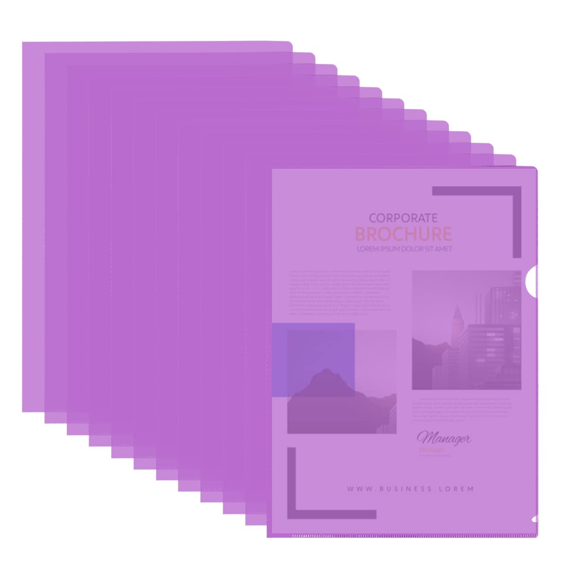 30 PCS A4 Cut Flush Folders, 170 Micron Plastic Folders, Side Opening Plastic File Wallet