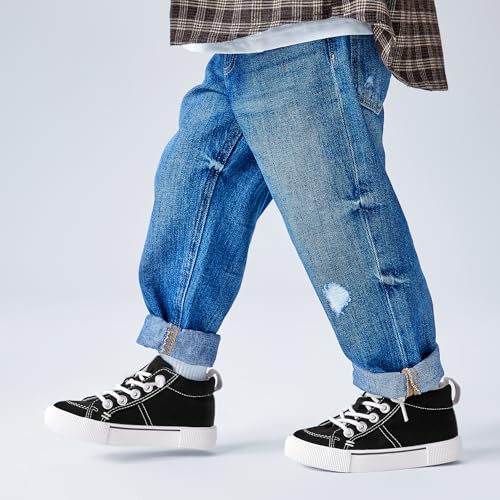 EasyStar Boys Girls Mid-Top Slip On Comfort Fabric Sneaker Shoe4