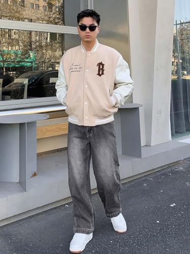 Image of KOTTY Men's Baggy Straight Fit Denim Jeans Washed Wide Leg Urban Fashion Comfortable Trendy Style