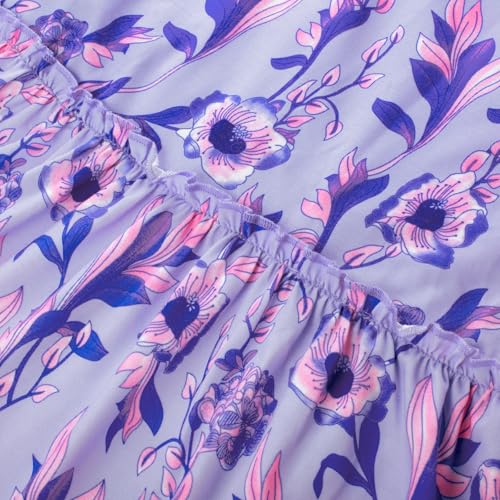 Image of GRACE KARIN Summer Dresses for Women 2026 Vacation,Smocked Floral Maxi Dress,Boho Beach Sundress with Pocket Fashion Clothing
