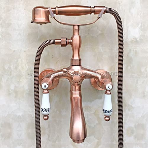 Kit de pomme de douche à main mural Ktf802 en cuivre authentique style ancien