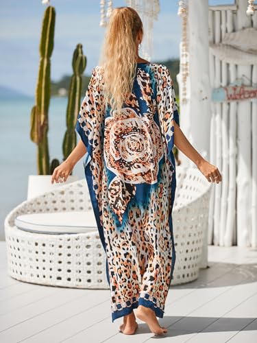 Image of Kaftan Dresses for Women Plus Size Bathing Suit Cover up Caftan Maxi Beach Dresses
