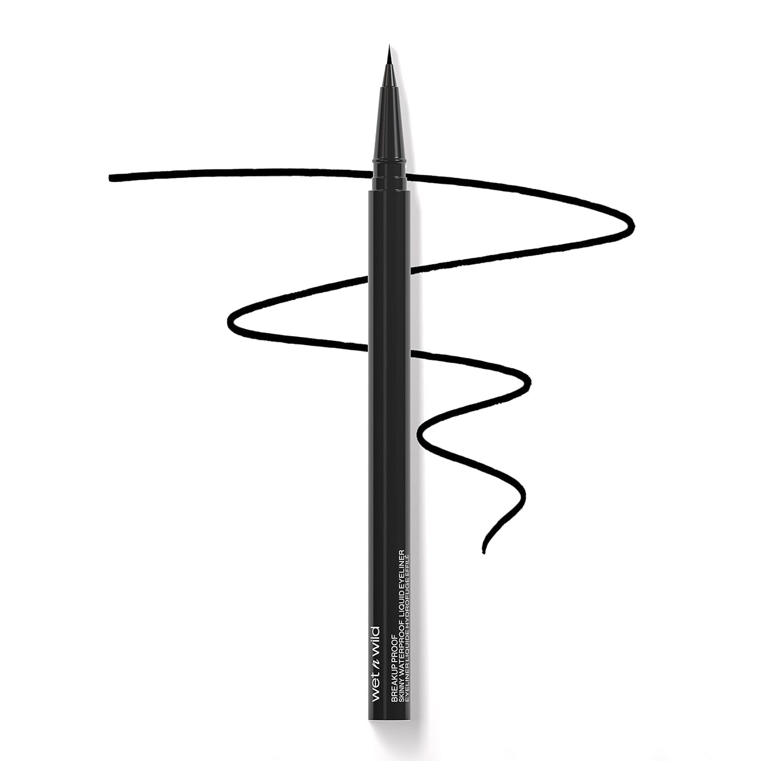 wet n wildMega Last Breakup Proof Liquid Eyeliner - Ultra-Fine Brush, Waterproof, Long-Lasting - Cruelty-Free & Vegan - Ultra Black