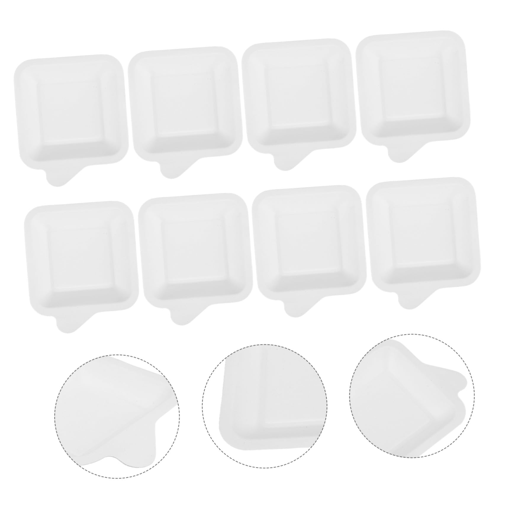 Platos Cuadrados Pequeños de Papel Blanco para Tartas de Cumpleaños 100