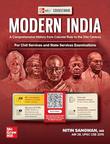 Image of Modern India Courseware by Nitin Sangwan (IAS) for UPSC CSE 2026 | 40+ Author Videos | 30 Years PYQs Prelims & Mains | Infographics, Timelines & Free Colour eBook access