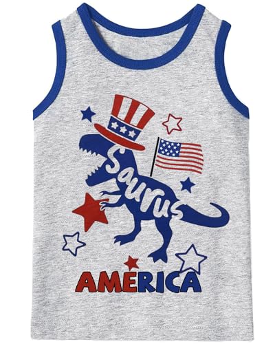 4th of July Tank for Boy Girl American Flag Shirts Kids Patriotic Outfit Independence Day Sleeveless Tops 2-7T