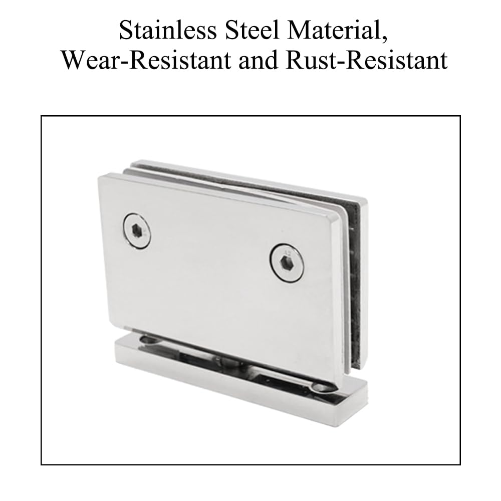 2 cerniere per porte in vetro, cerniere a 360 gradi, cerniere senza cornice, da vetro a vetro, in acciaio inox resistente, per armadietti, vetrine, armadi (rete nera opaca)