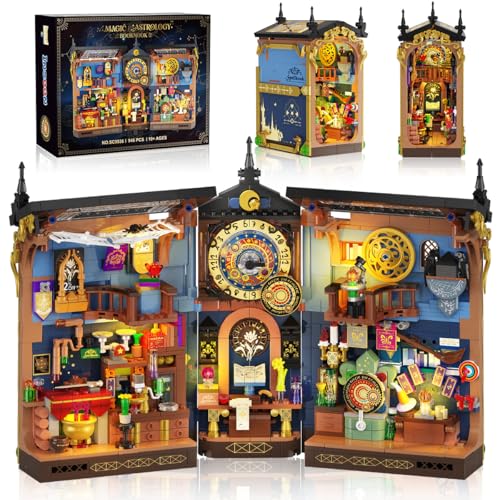 INSOON Magic Astrology Book Nook Building Set with Lights, 946 PCS DIY Booknook Building Block Model...
