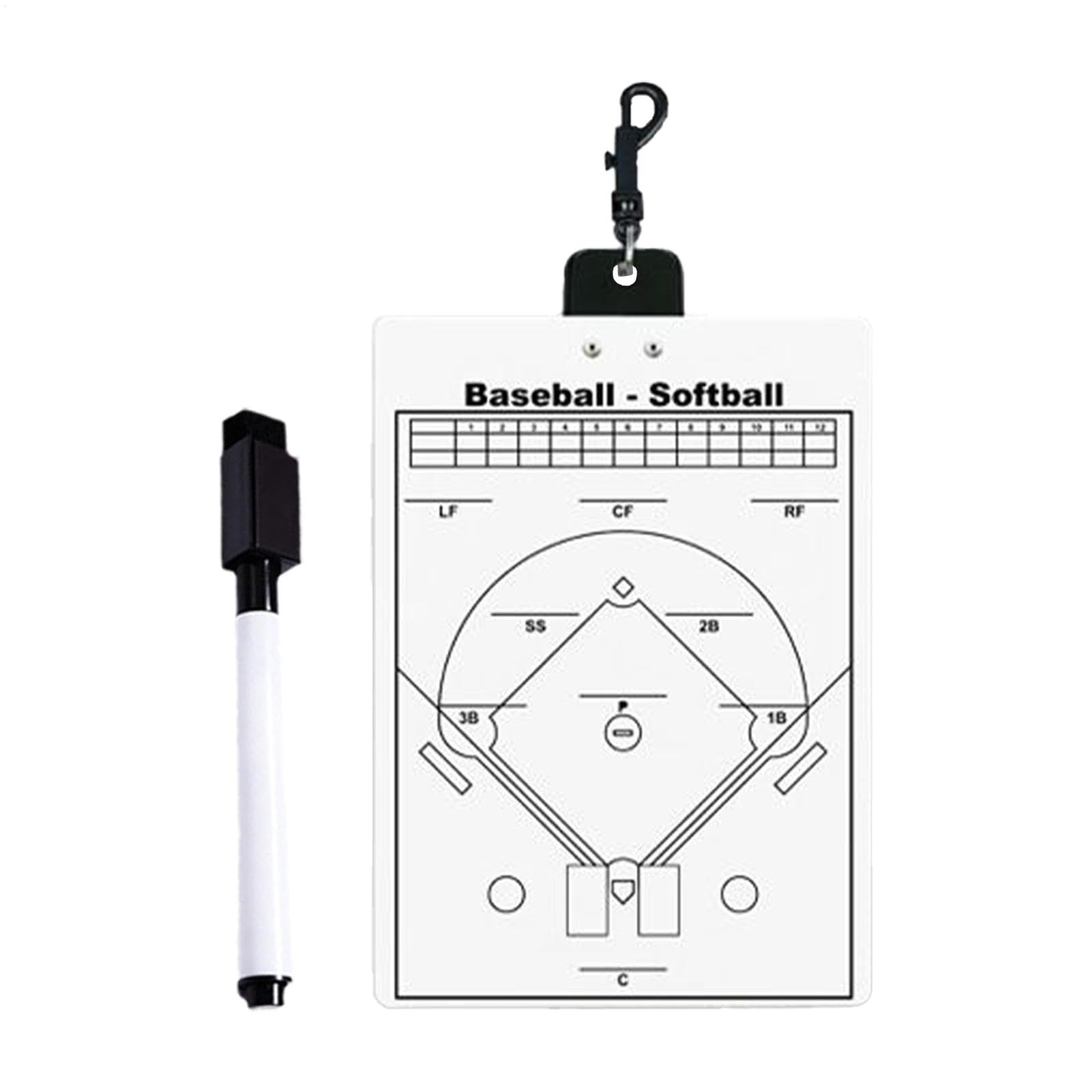 Baseball Clipboard, Double Sided Magnetic Board, Erasable Referee Marker, Halftime and Pre-Game Setup, Easy Cleanup, Lightweight Design, 1 Pack, Ideal for Coaches and Officials