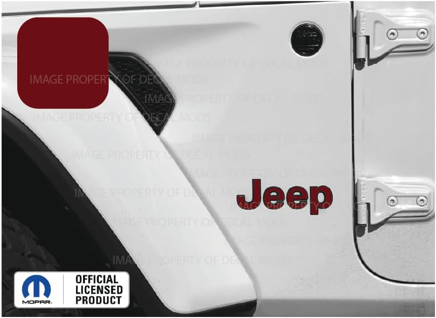 Decal Mods Fender Jeep Fender Flat Overlay Decal Graphic fits Jeep Wrangler JL/JT (2018-2024) (Set of 2) Dark Red CDR | SJ8Z3