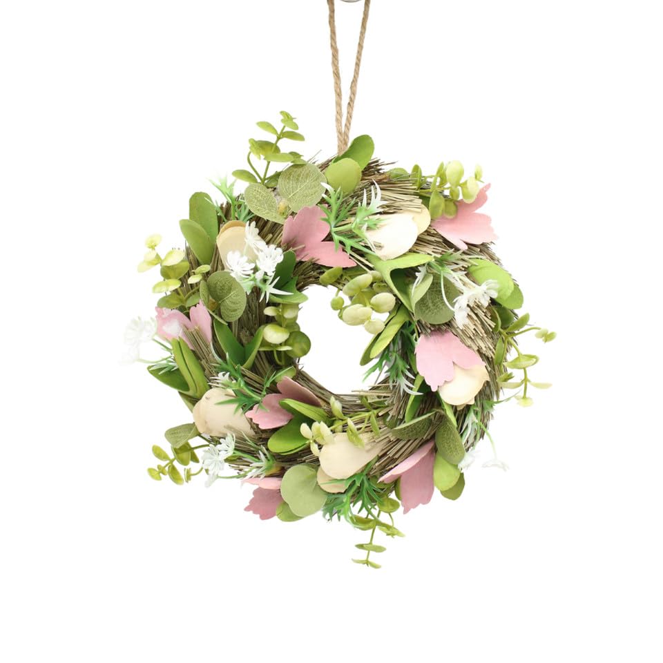 URBNLIVING Door Wreath – Spring, Easter & Christmas Décor | Festive Home Decoration - Green, Cream & Pink