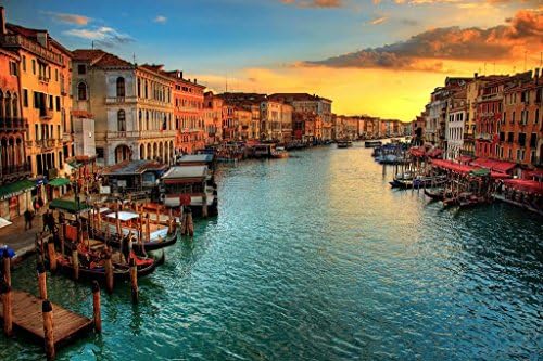 Sunset in Venice Italy Europe Photo Photograph Cool Wall Decor Art Print Poster 36x24